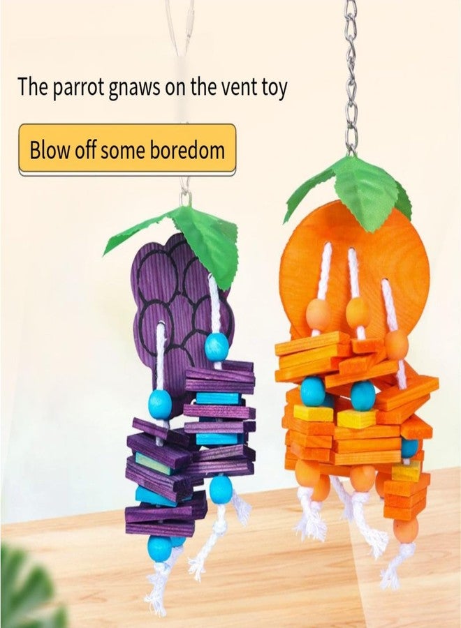 NEXT VOGUE Natural Wood Parrot Toys Set of 6 Pieces for Small to Medium Parrots, Safe and Durable Bird Chew Toys, Fun and Colorful Hanging Accessories for Cage, Non-Toxic and Eco-Friendly Avian Toys - Image 5